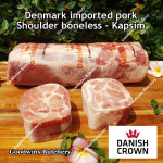 Pork Collar Boston-Butt Kapsim SHOULDER BONELESS SKIN OFF frozen Denmark steak 1 & 2 inch (price/pack 500gr) brand DanishCrown / DanePork